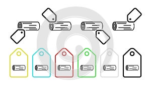 Wood, wood vector icon in tag set illustration for ui and ux, website or mobile application