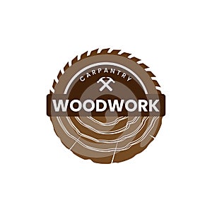 Wood work logo deign template photo