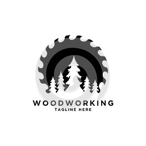 Wood working symbol logo design