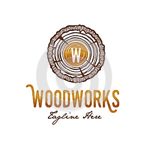 Wood works Carpenter Logo