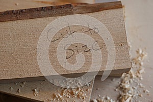 Wood writing Cut to Size