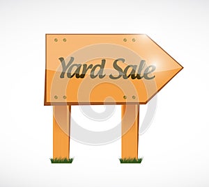 Wood yard sale sign illustration design