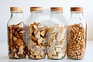 Woodchip in the PET Bottle for recycleable raw material photo