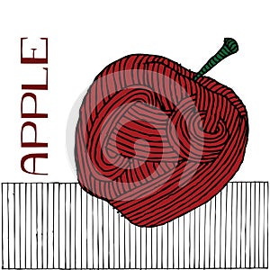 Woodcut Apple