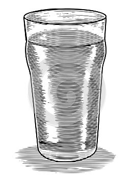 Woodcut Beer Glass