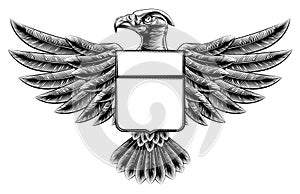 Woodcut Eagle Shield