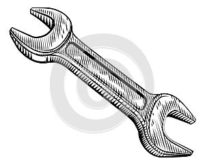 Woodcut Style Spanner