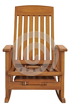 Woodden brown chair isolate on white background