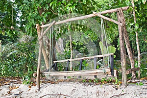 Woodeb bench at Surin national park