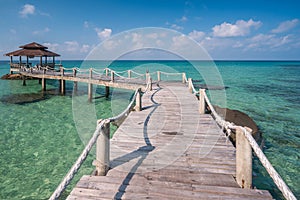 Wooded bridge to pavilion at Koh Kood island