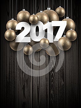Wooden 2017 New Year background.