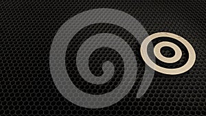 wooden 3d symbol of bullseye icon render