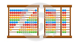 Wooden Abacus icon. Calculating tool. Vector stock illustration.