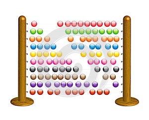 Wooden abacus with shining glass beads