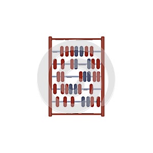 Wooden abacus, simple flat icon, vector illustration on white