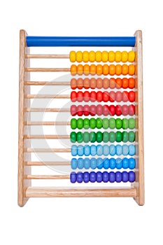 Wooden abacus on white background