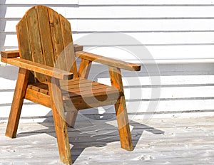 Wooden Adirondack patio chair