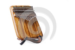 Wooden African instrument Kalimba or mbira is an African musical instrument isolated