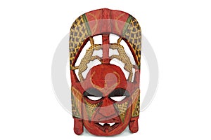 Wooden african mask isolated on white background