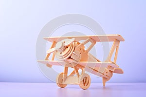 Wooden airlane on white background