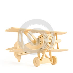 Wooden airplane isolated on wite