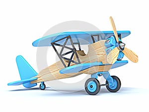 Wooden airplane toy 3D