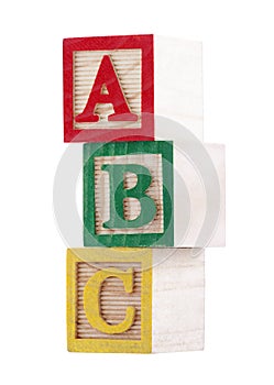 Wooden alphabet blocks