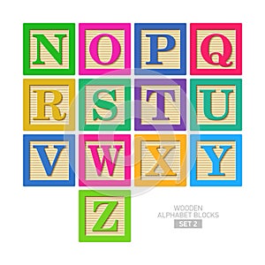 Wooden alphabet blocks