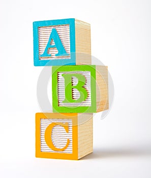 Wooden alphabet blocks