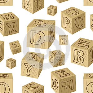 Wooden alphabet blocks pattern