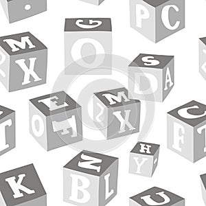 Wooden alphabet blocks pattern