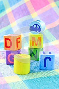 Wooden alphabet blocks toy