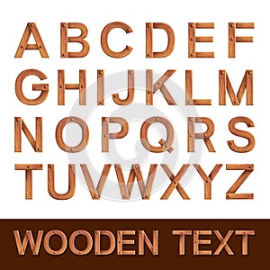Wooden alphabet isolated
