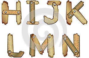 Wooden alphabet letters