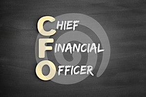 Wooden alphabets building the word CFO