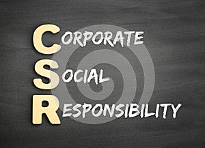 Wooden alphabets building the word CSR