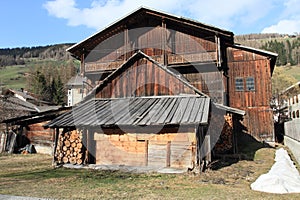 Wooden alpine cottage