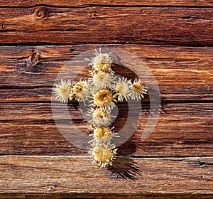 Wooden alpine hut details on the Eng-Alm on the large Ahornboden, Tirol, Austria