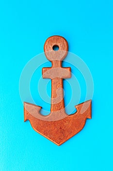 Wooden anchor for decor at home