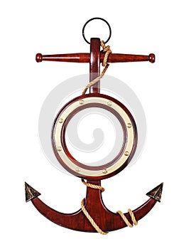 Wooden anchor isolated