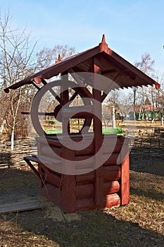 Wooden ancient water well