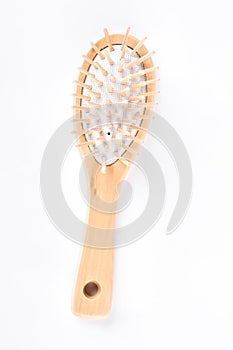 Wooden anti static hair brush.