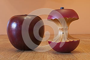 Wooden Apple and Core