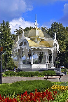 Wooden arbour.