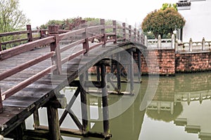 Wooden arch bridge-Nanchang Mei Lake Scenic Area photo