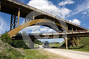 Wooden Arched Bridge Black Hills South Dakota photo