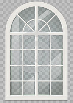 Wooden arched window