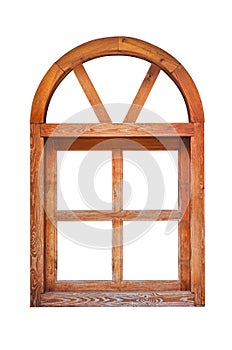 Wooden arched window photo