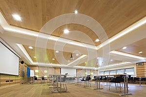 Wooden architecture of modern conference room