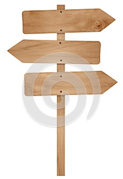 Wooden arrow sign post